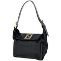 Fendi Logo Shoulder Bag Nylon Black