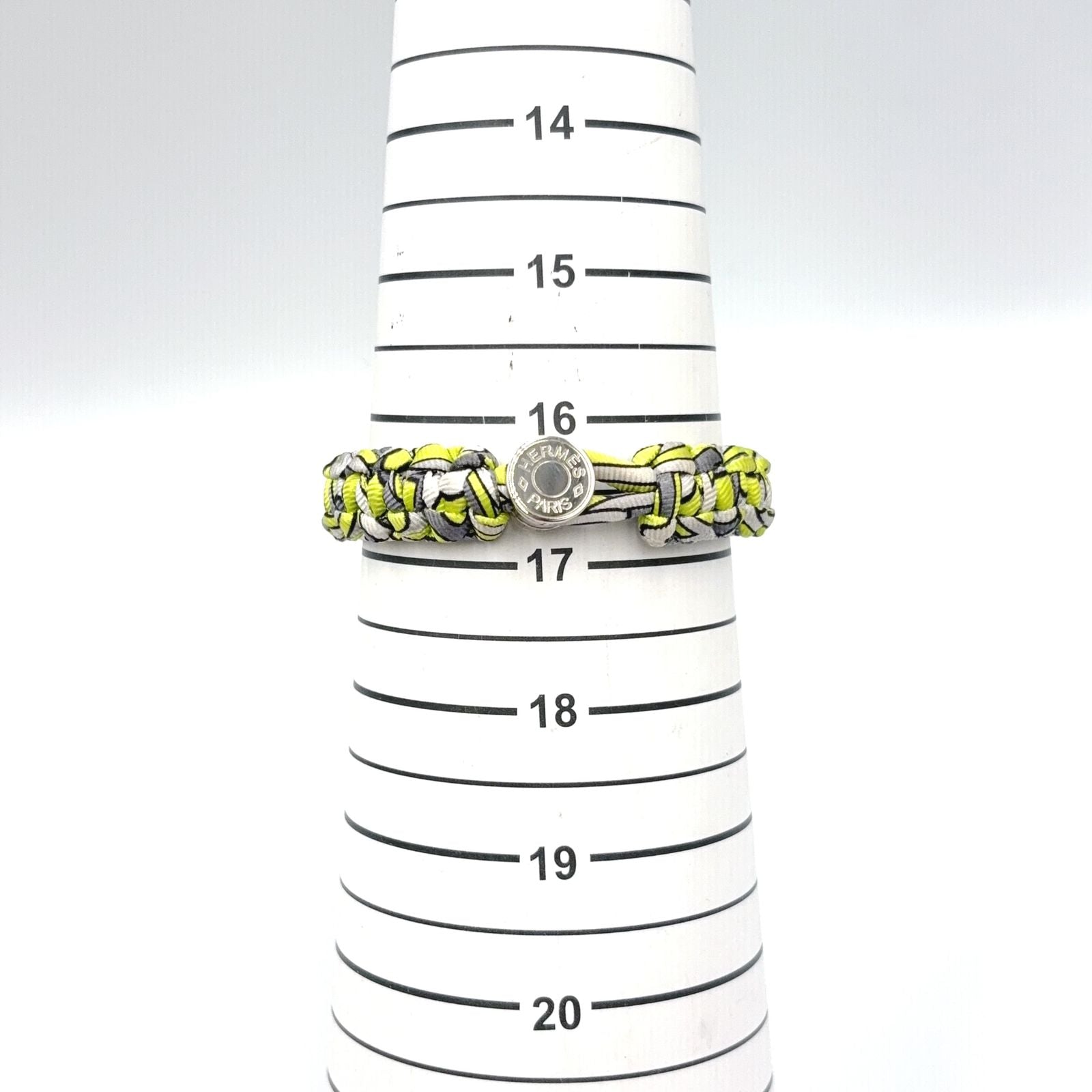 Hermes Series Kid Silk Metal Yellow Gray White Bracelet Silver — view 7