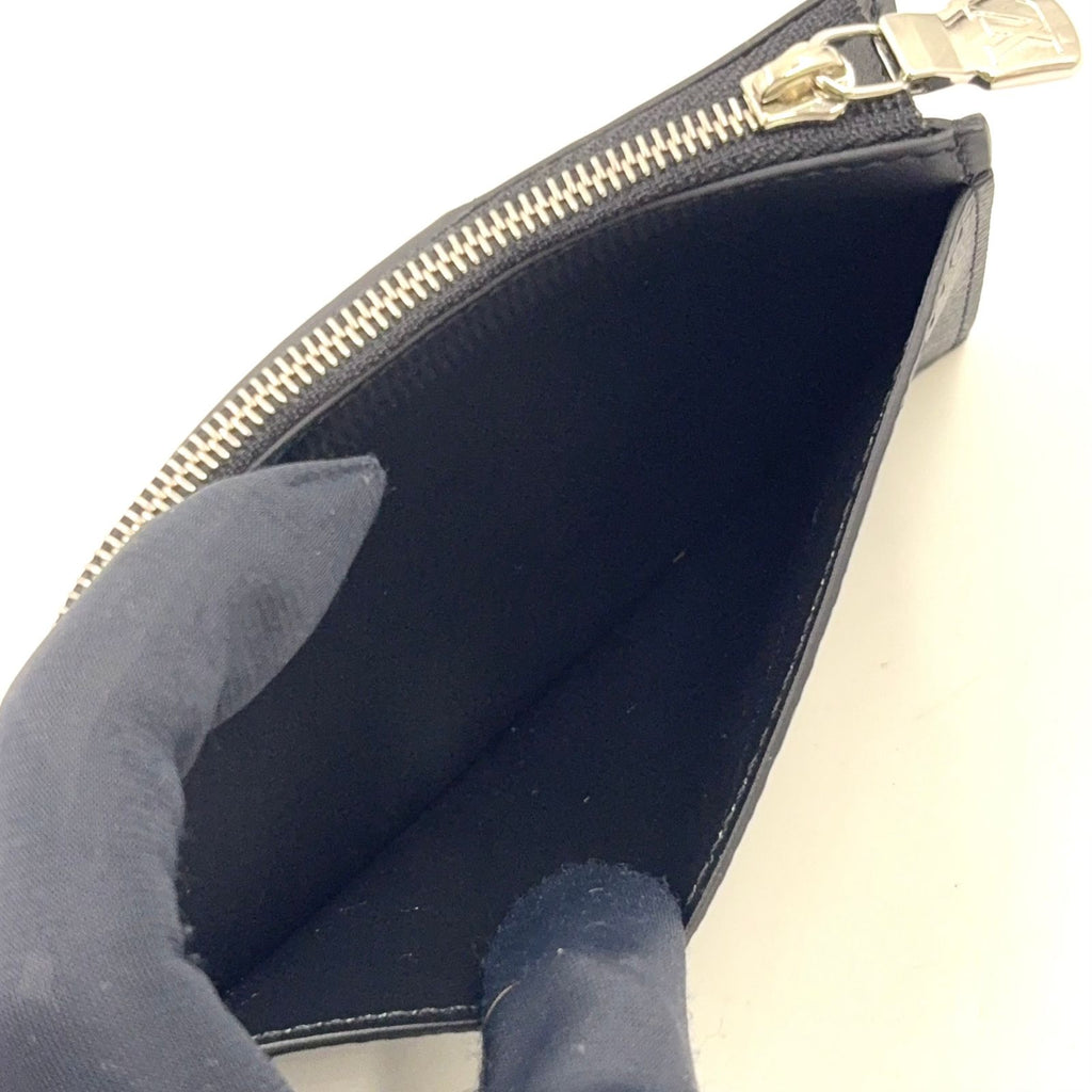 Louis Vuitton Coin Card Holder Monogram Eclipse Leather Black Case Silver — view 5