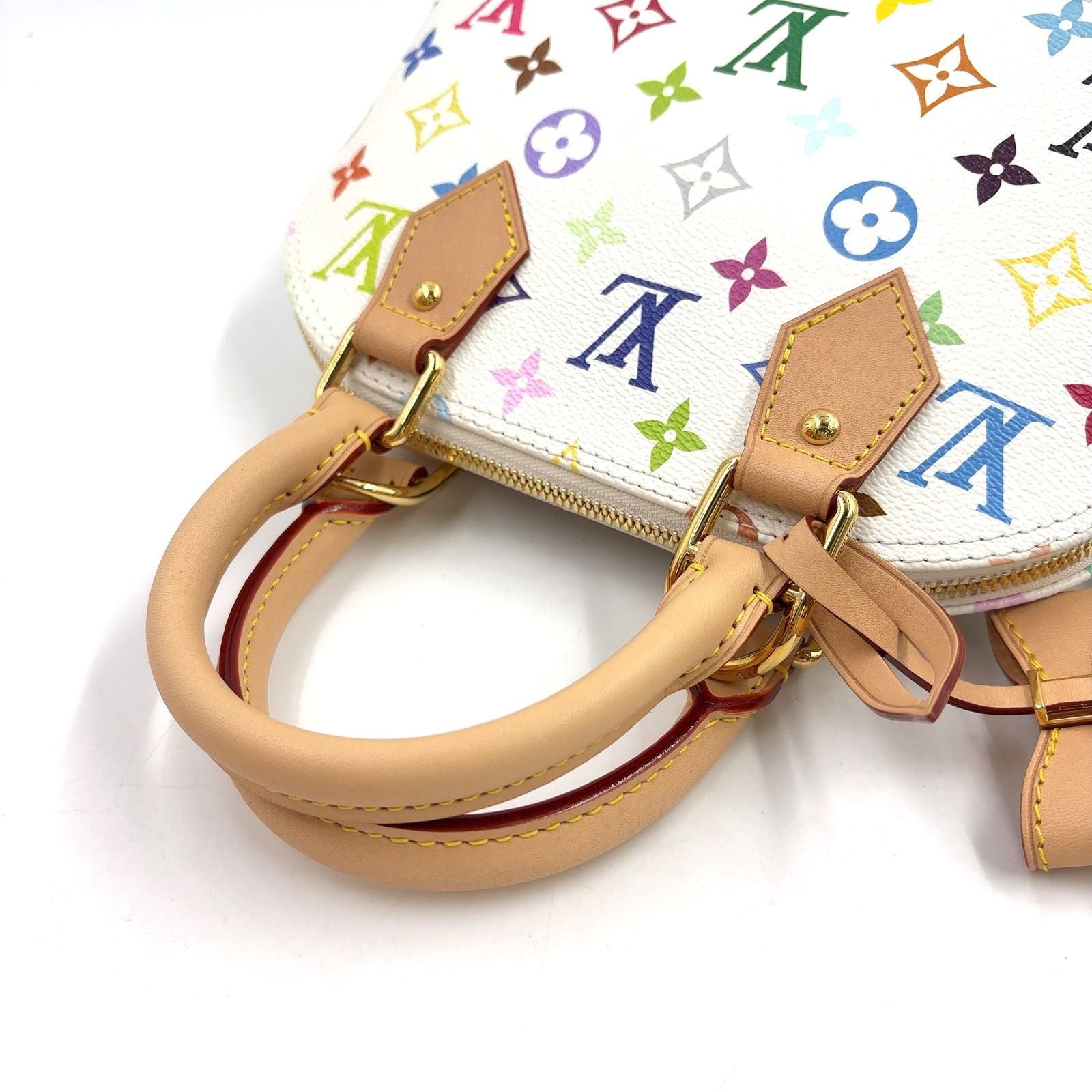 Louis Vuitton LV Takashi Murakami Alma BB 2-Way Shoulder Leather White Multicolo — view 5