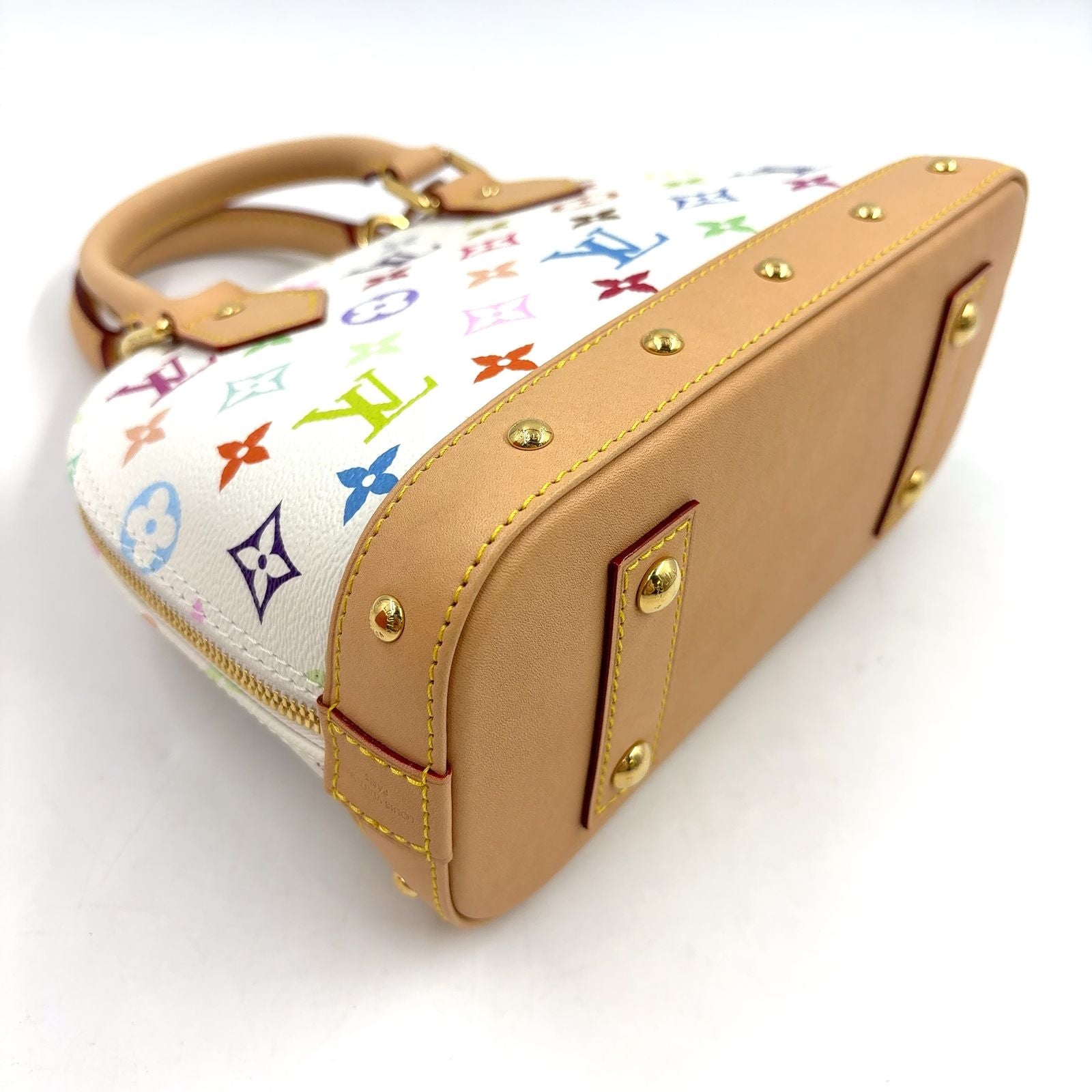 Louis Vuitton LV Takashi Murakami Alma BB 2-Way Shoulder Leather White Multicolo — view 9