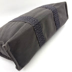 Hermes Her Line Canvas Gray Tote Silver — view 6