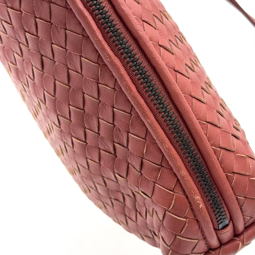 Bottega Veneta Intrecciato Leather Pink Shoulder Bag Silver — view 6