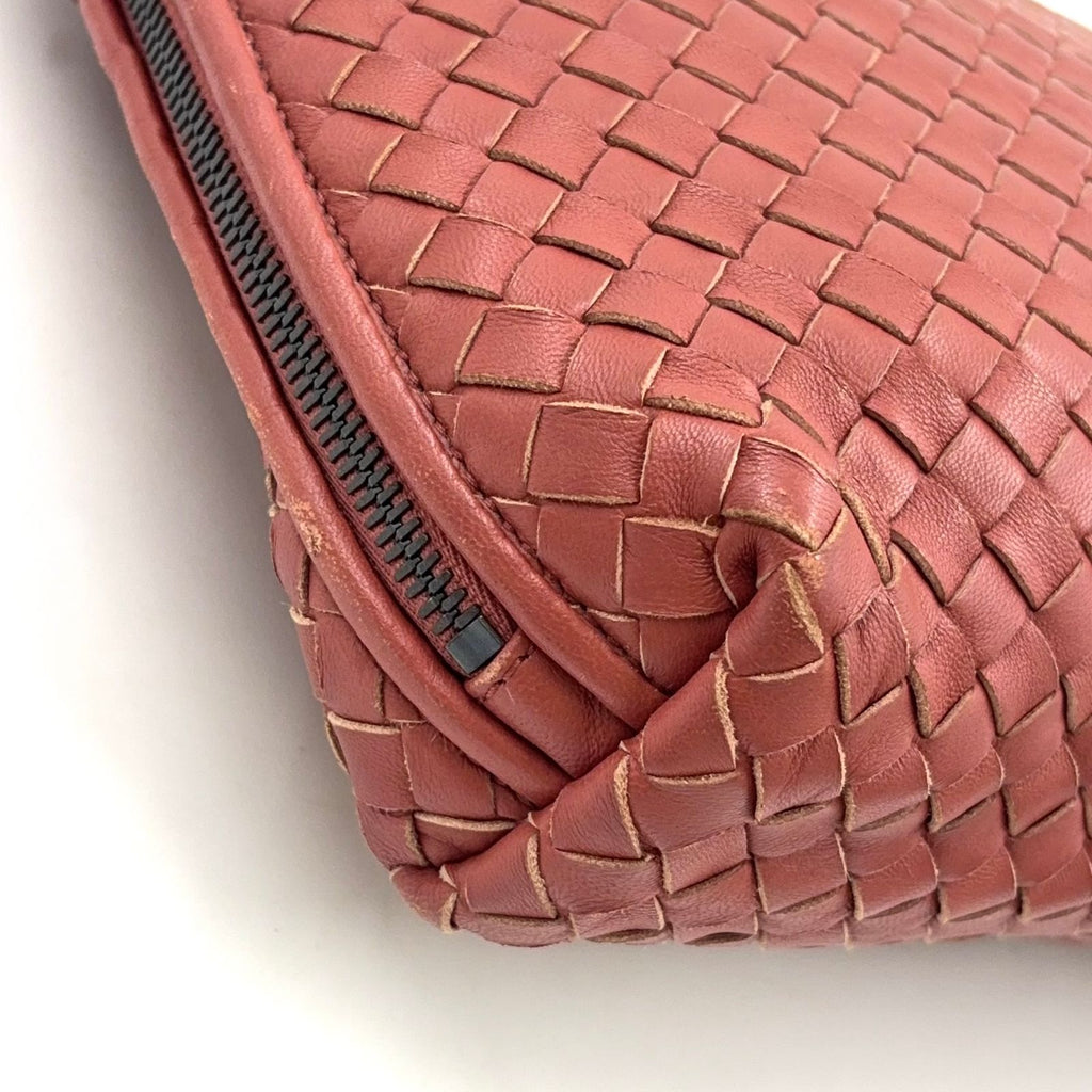 Bottega Veneta Intrecciato Leather Pink Shoulder Bag Silver — view 8