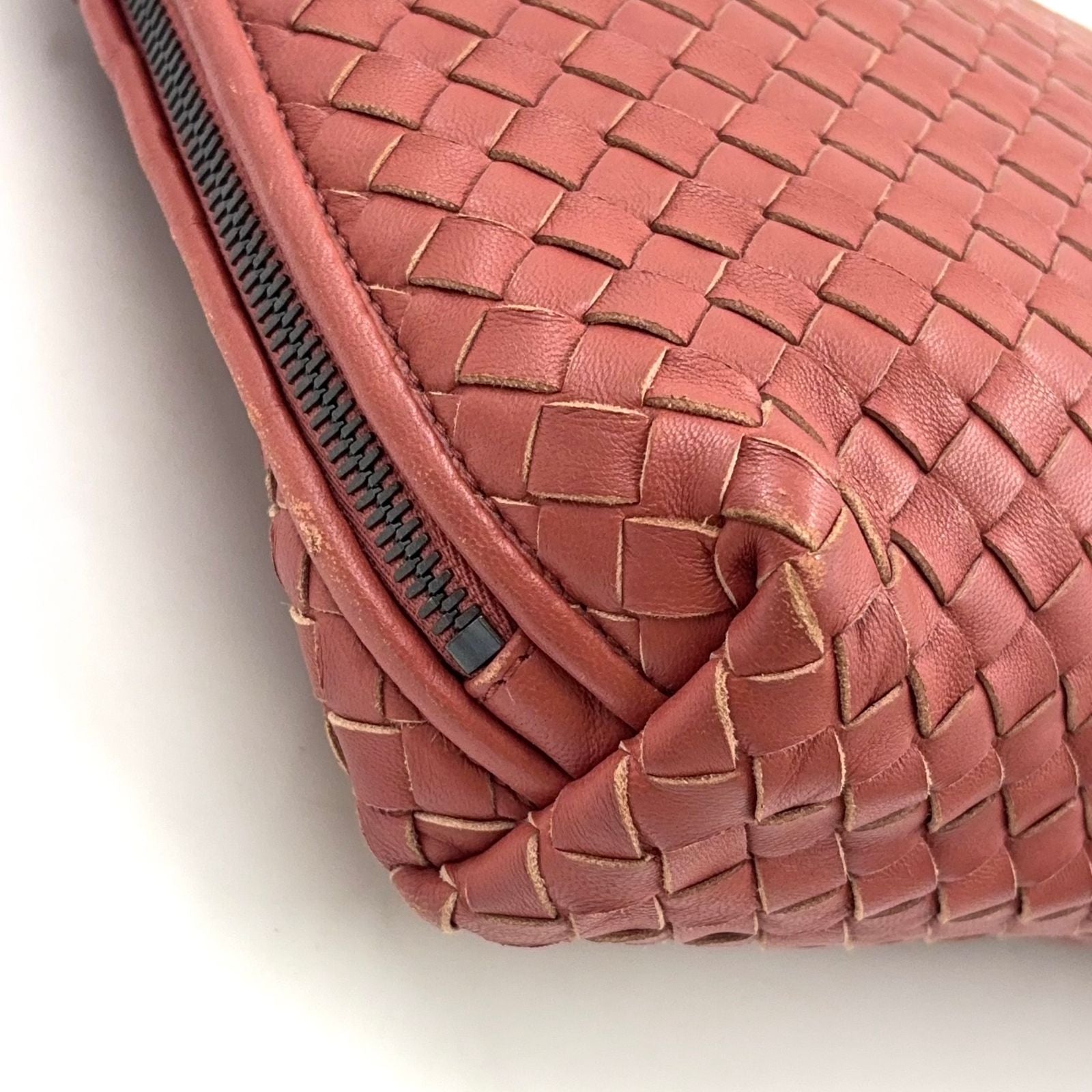 Bottega Veneta Intrecciato Leather Pink Shoulder Bag Silver — view 8