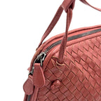 Bottega Veneta Intrecciato Leather Pink Shoulder Bag Silver — view 9
