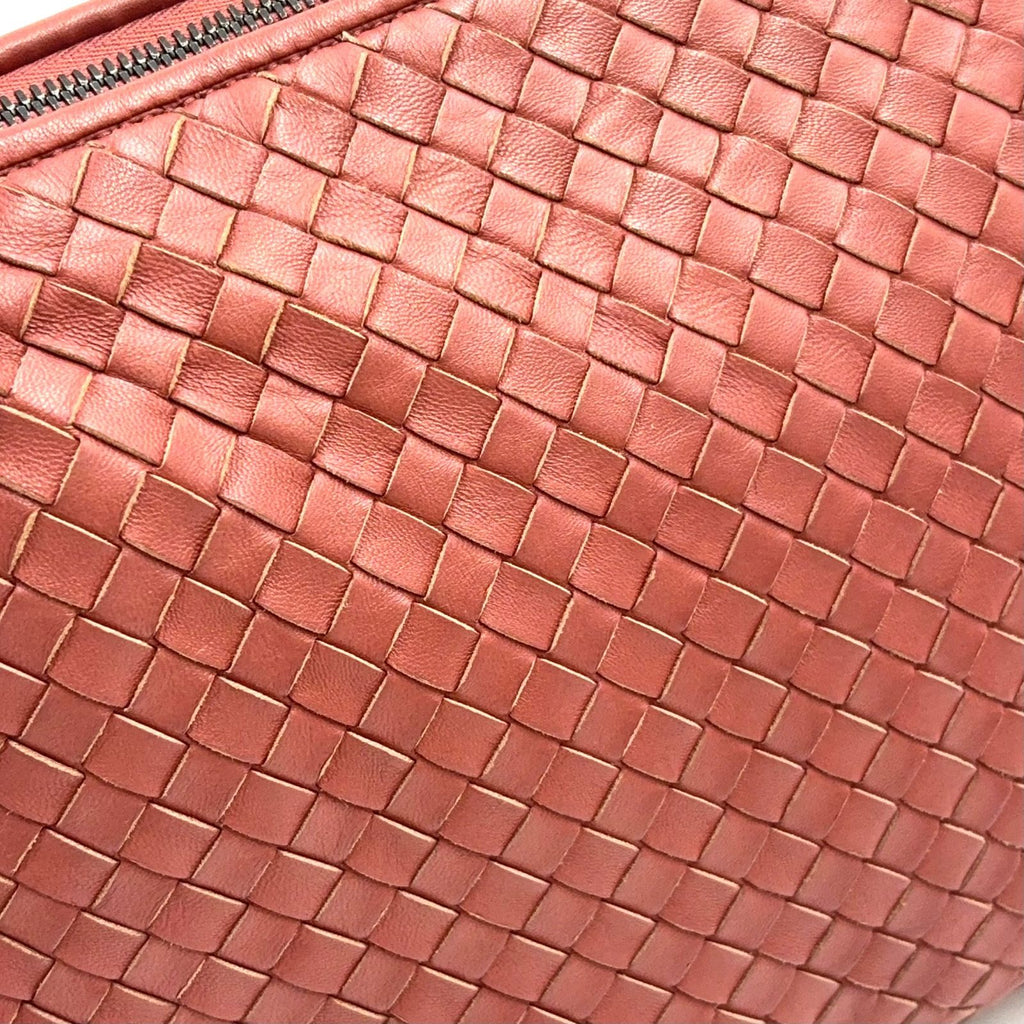 Bottega Veneta Intrecciato Leather Pink Shoulder Bag Silver — view 5