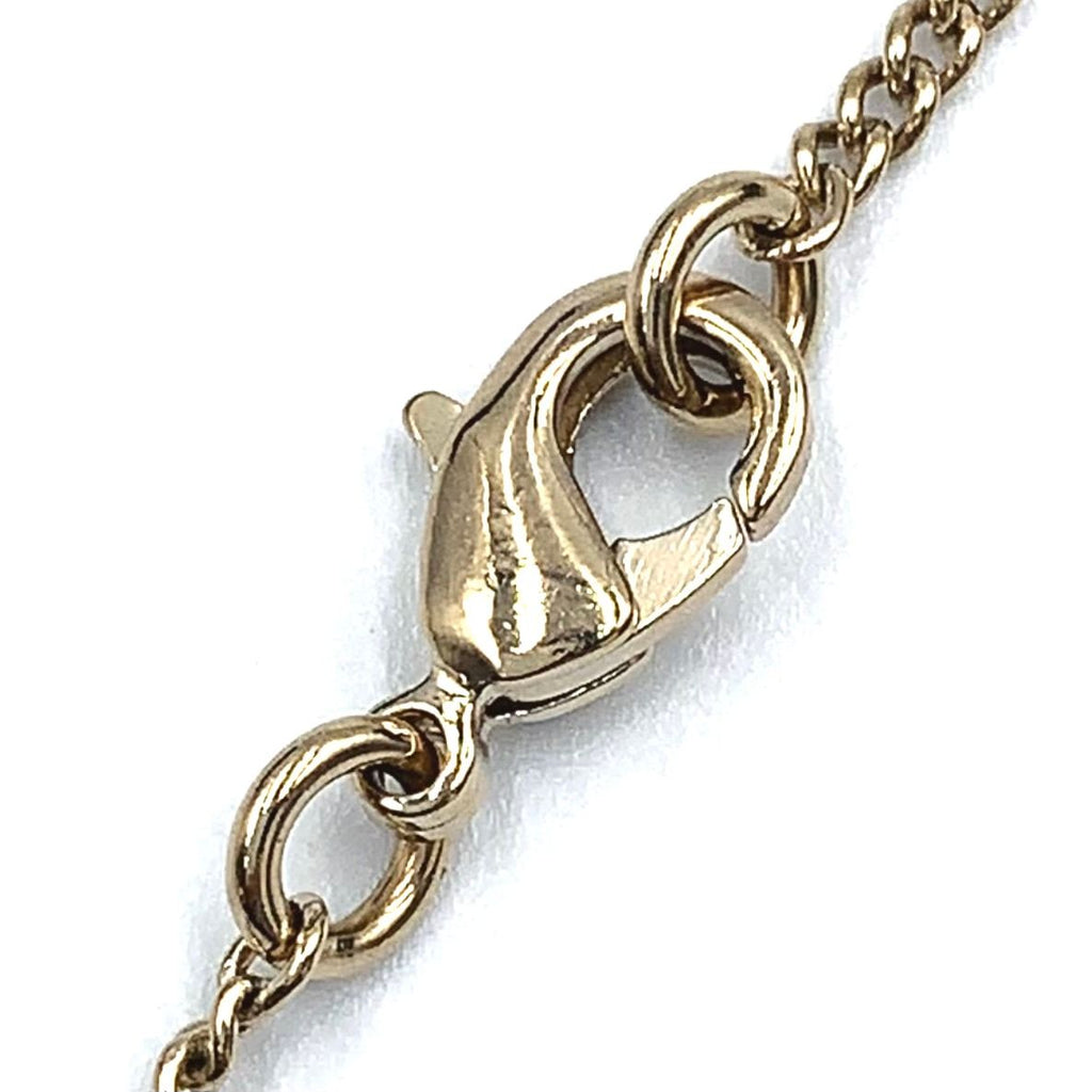 Chanel CC Logo Rhinestone Metal Color Stone Clear Gold Necklace — view 5