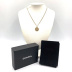 Chanel CC Logo Rhinestone Metal Color Stone Clear Gold Necklace — view 9