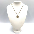 Chanel CC Logo Rhinestone Metal Color Stone Clear Gold Necklace — view 8
