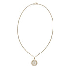 Chanel CC Logo Rhinestone Metal Color Stone Clear Gold Necklace — view 3