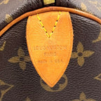 Louis Vuitton Speedy 35 Monogram Leather Brown Handbag Gold — view 4