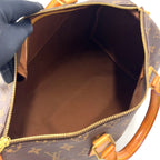 Louis Vuitton Speedy 35 Monogram Leather Brown Handbag Gold — view 3