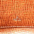 Fendi Zucca Pattern Zip Around Leather Khaki Brown Dark Wallet Gold — view 4