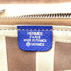 Hermes Azap Compact Silk in Zip Around Leather Blue Wallet Silver — view 4