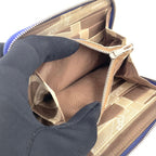 Hermes Azap Compact Silk in Zip Around Leather Blue Wallet Silver — view 5