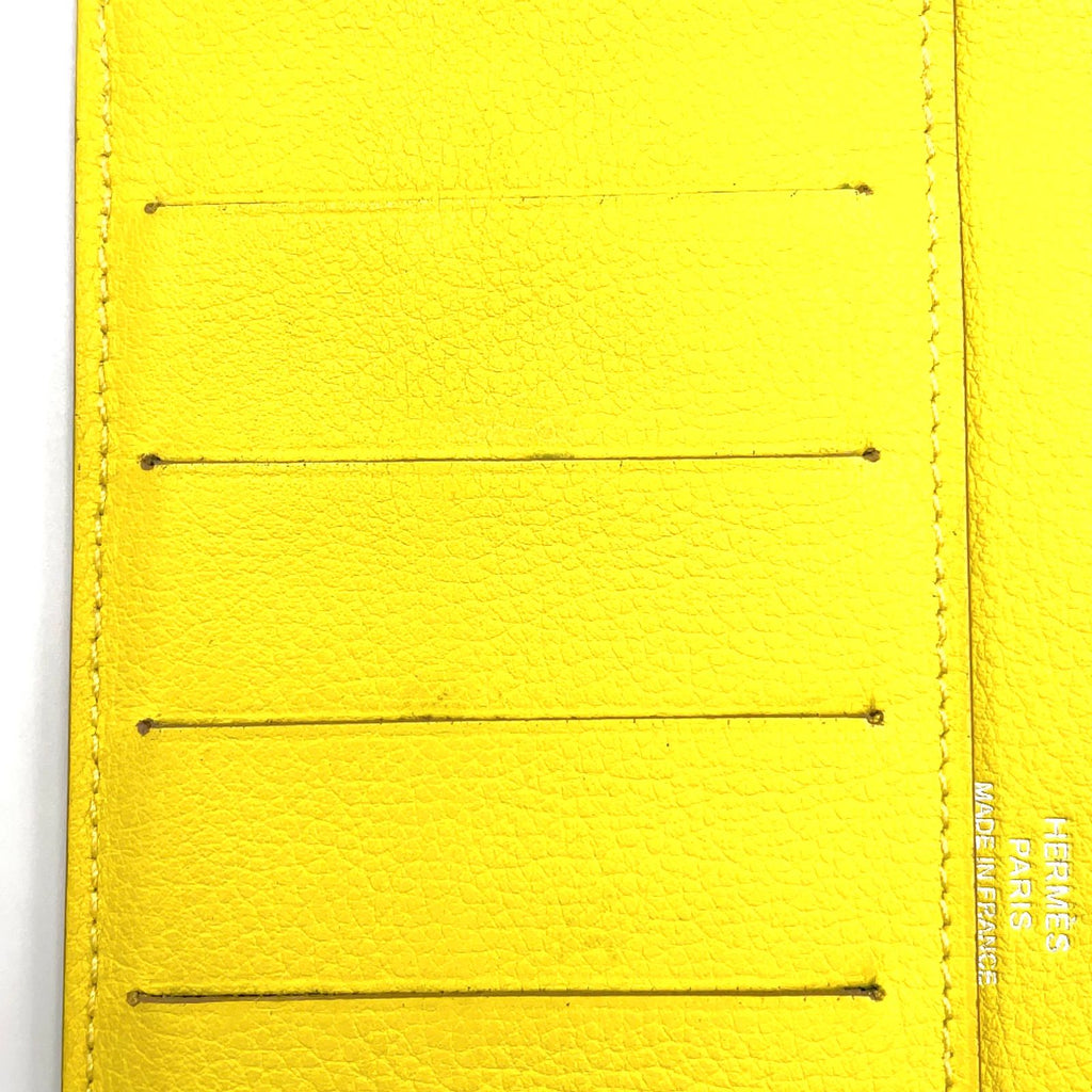 Hermes Citizen Twill Long Combine Silk Color Yellow Green Wallet Silver — view 8