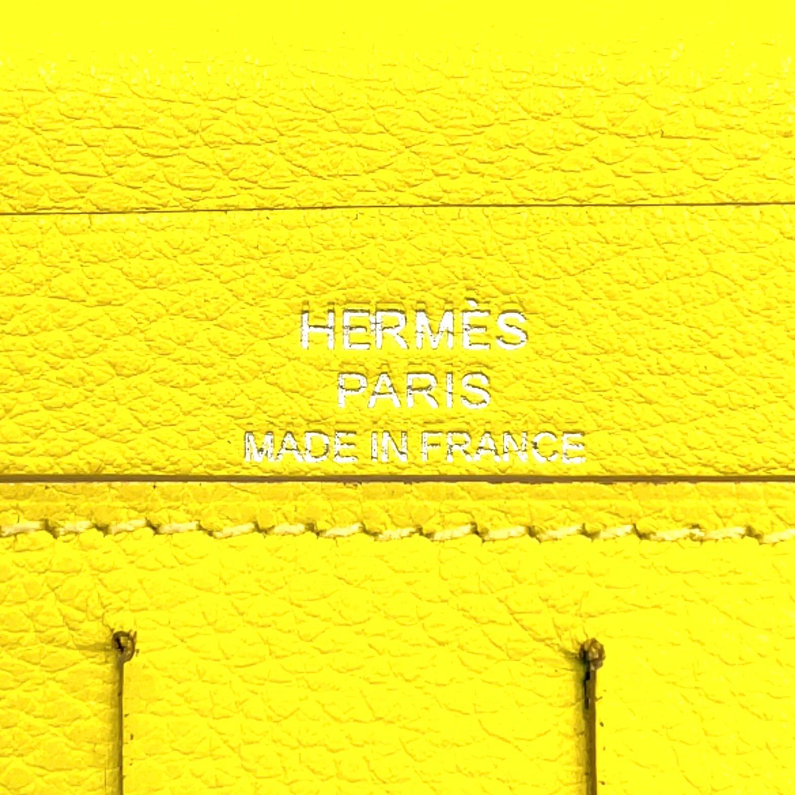 Hermes Citizen Twill Long Combine Silk Color Yellow Green Wallet Silver — view 4