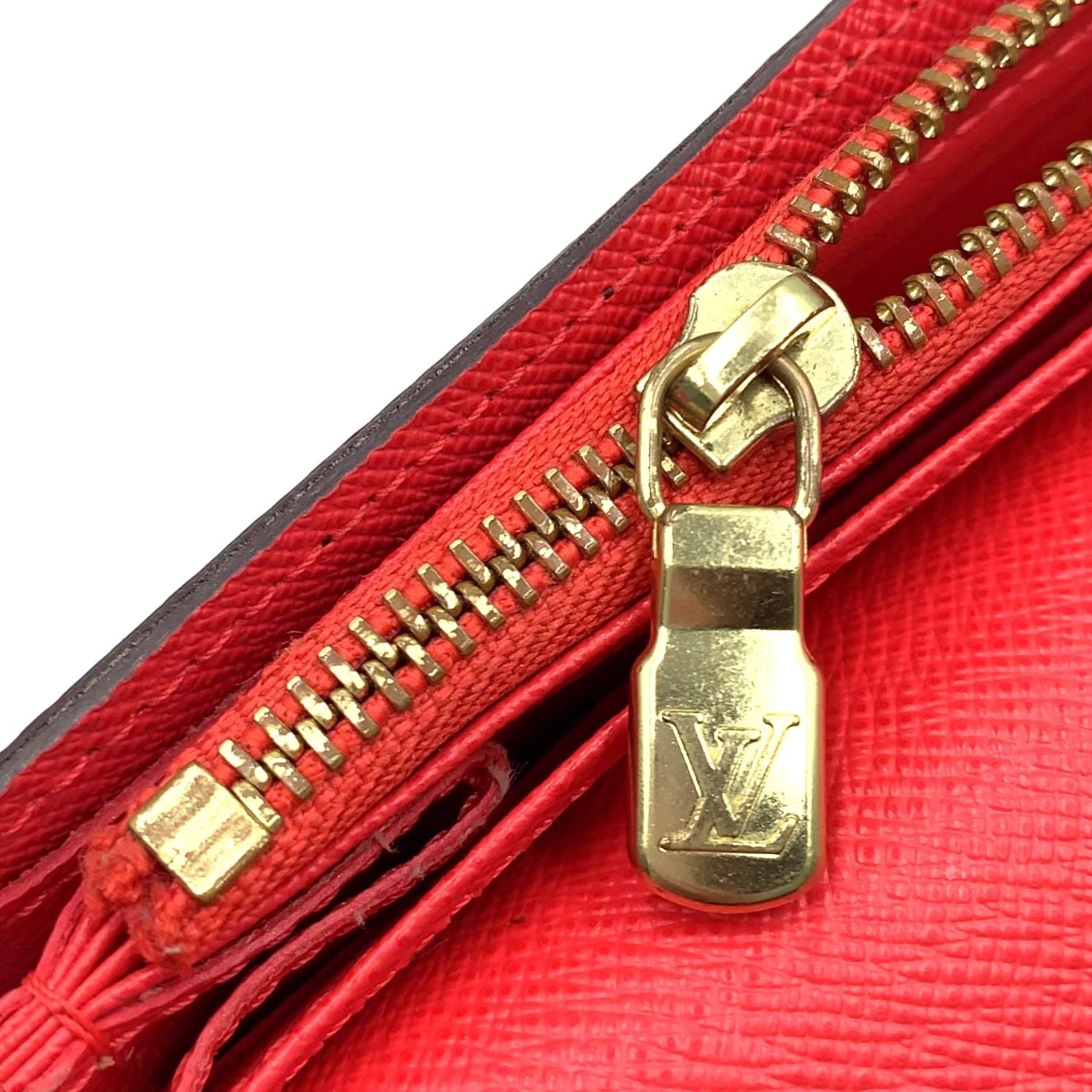 Louis Vuitton Monogram Totem Portefeuille Sarah Leather Pink Brown Wallet Gold — view 7