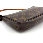 Louis Vuitton Pochette Monogram Leather Brown Light Handbag Gold — view 7