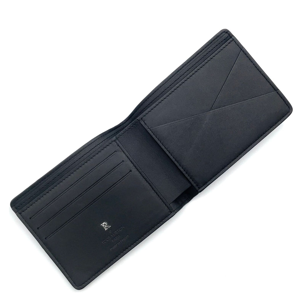 Louis Vuitton Portefeuille Multiple Initial Leather Black Bifold Wallet — view 3
