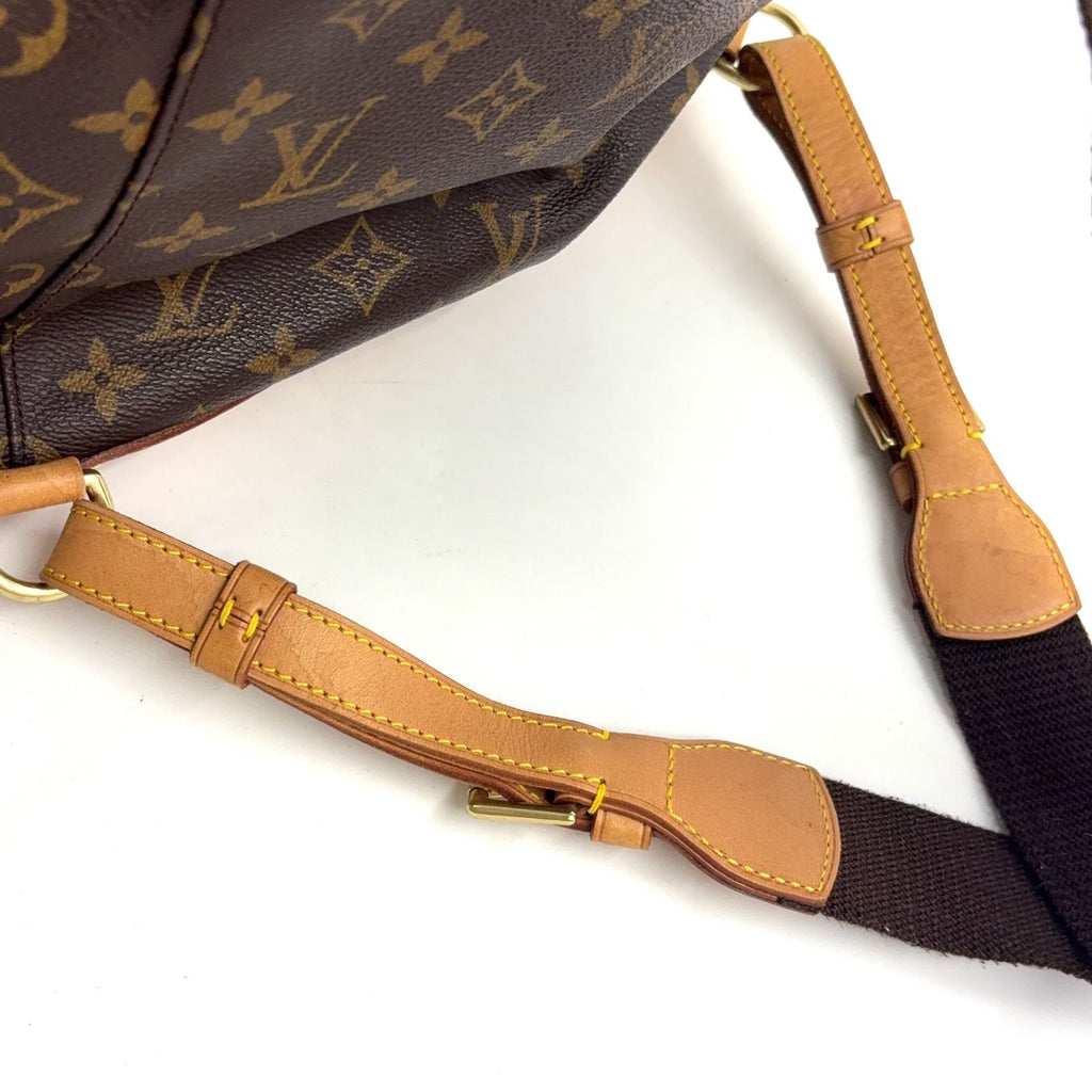 Louis Vuitton Montsouris GM Monogram Leather Brown Light Beige Backpack Gold — view 9