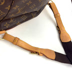 Louis Vuitton Montsouris GM Monogram Leather Brown Light Beige Backpack Gold — view 9