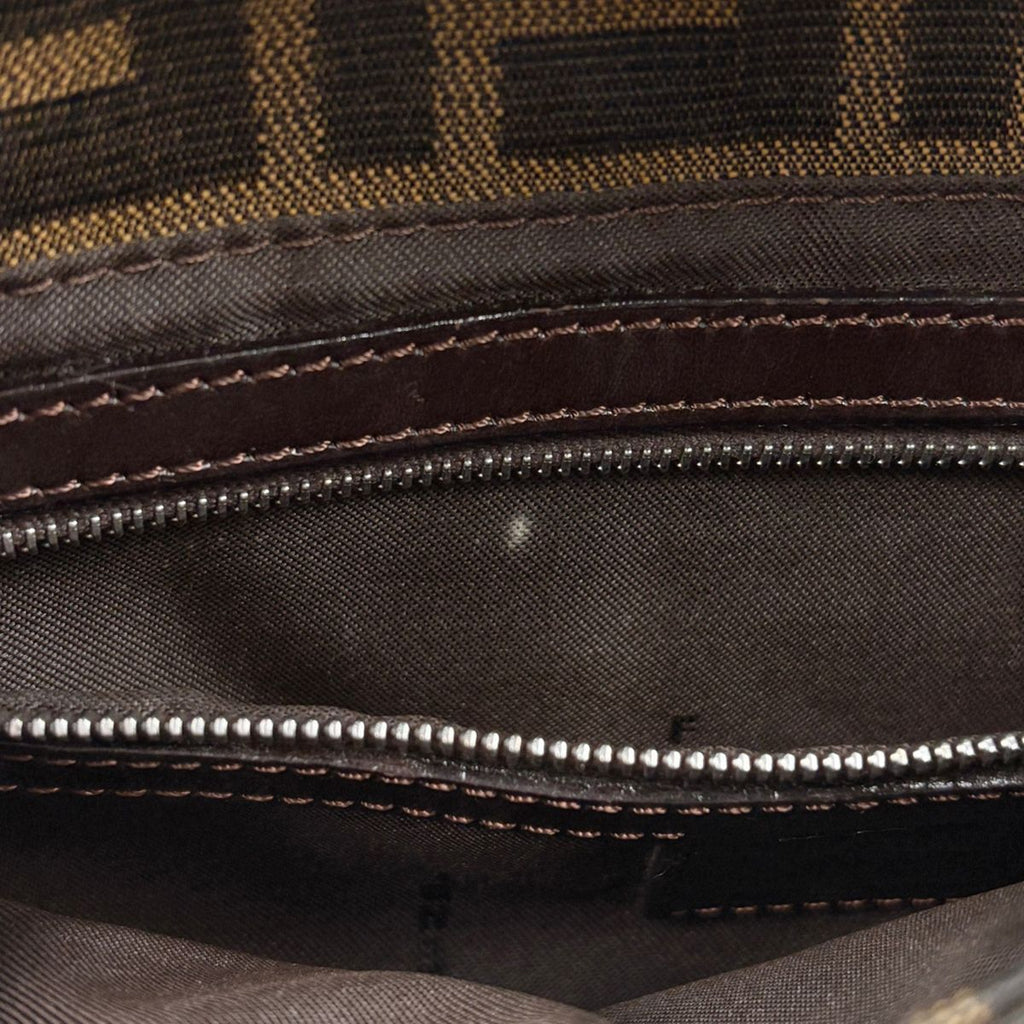Fendi Zucca Pattern Mamma Baguette Shoulder Bag Canvas Brown — view 7