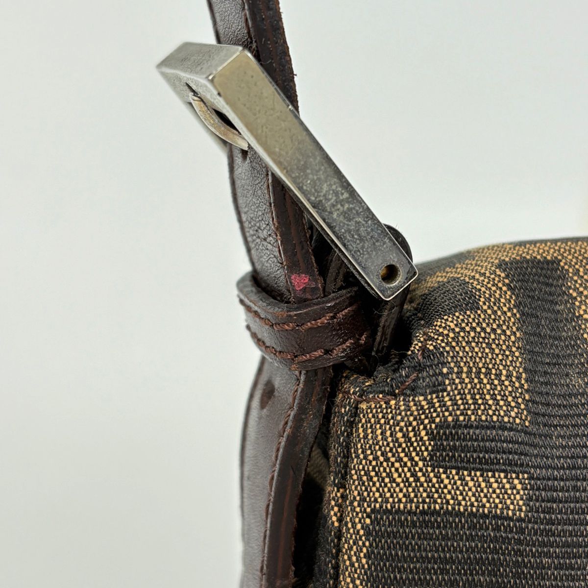 Fendi Zucca Pattern Mamma Baguette Shoulder Bag Canvas Brown — view 5