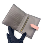 Celine Strap Leather Gray Light Pink Wallet Gold — view 3