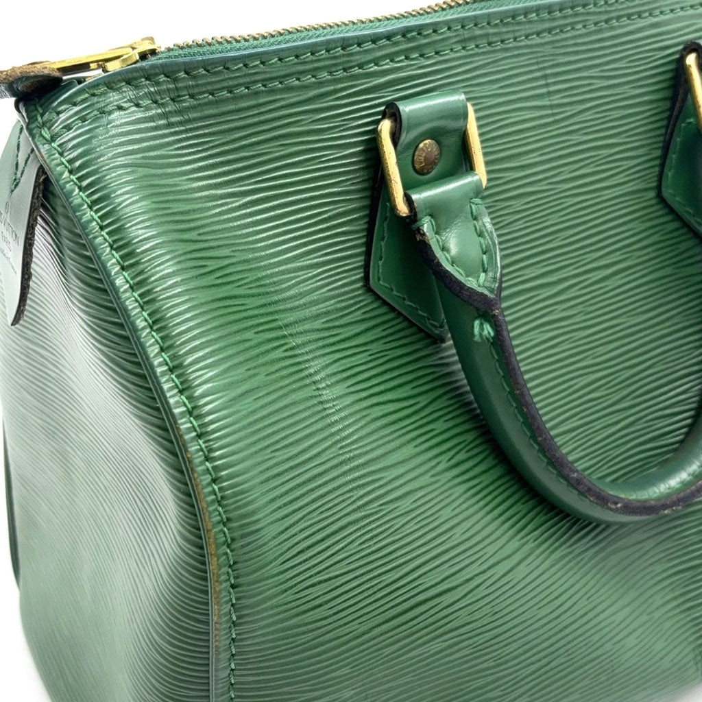 Louis Vuitton Speedy 25 Epi Borneo Green Leather Handbag Gold — view 5