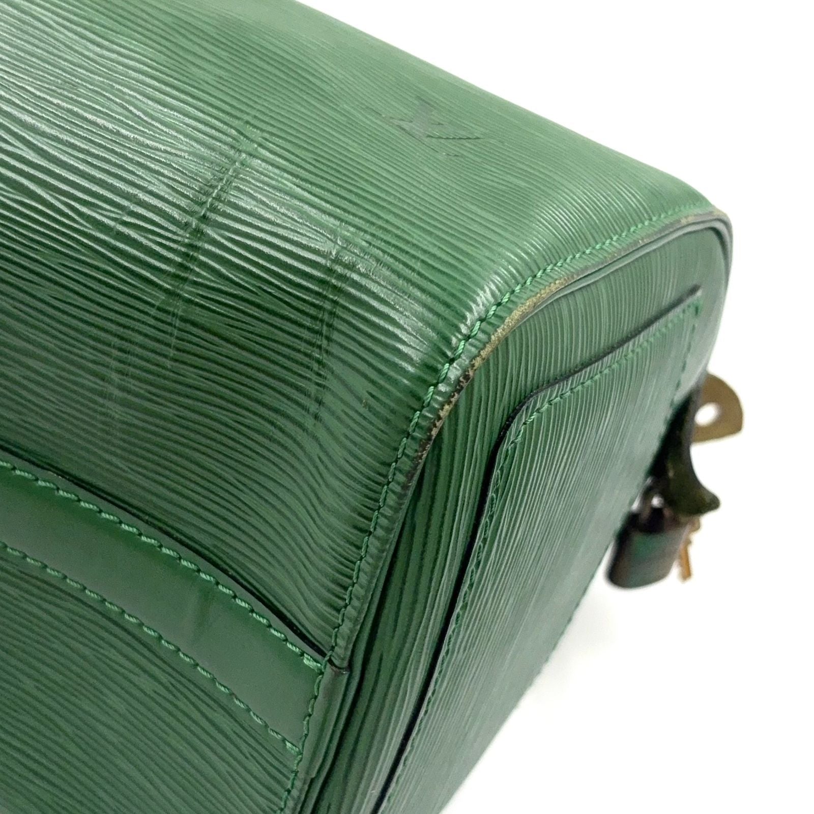 Louis Vuitton Speedy 25 Epi Borneo Green Leather Handbag Gold — view 6