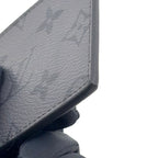 Louis Vuitton Coin Card Holder Monogram Eclipse Leather Gray Black Case Silver — view 8