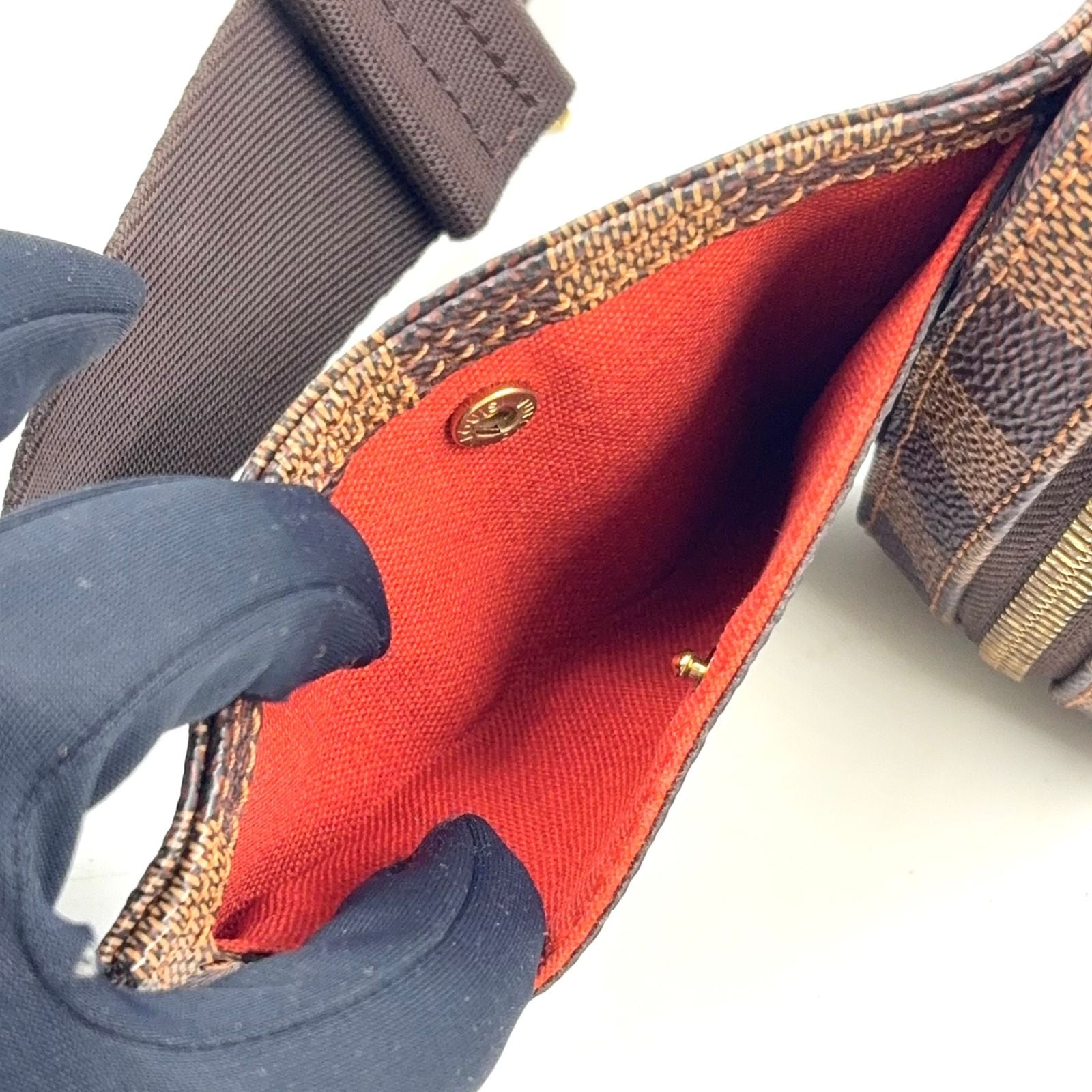 Louis Vuitton Damier Geronimos Brown Belt Bag Gold — view 8