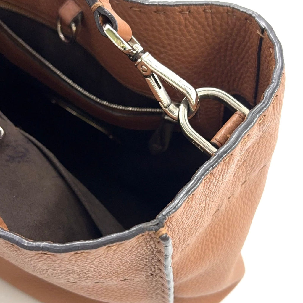 Fendi Selleria Anna Small Leather Pink Beige Handbag Silver — view 8