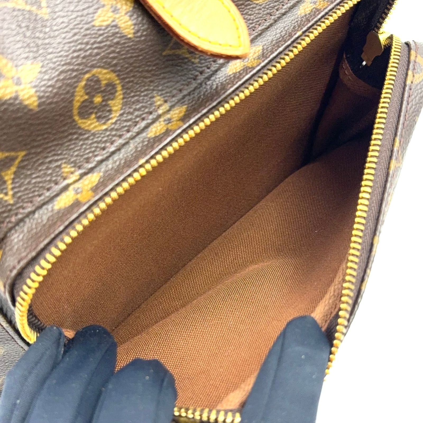 Louis Vuitton Montsouris GM Monogram Leather Brown Light Backpack Gold — view 8