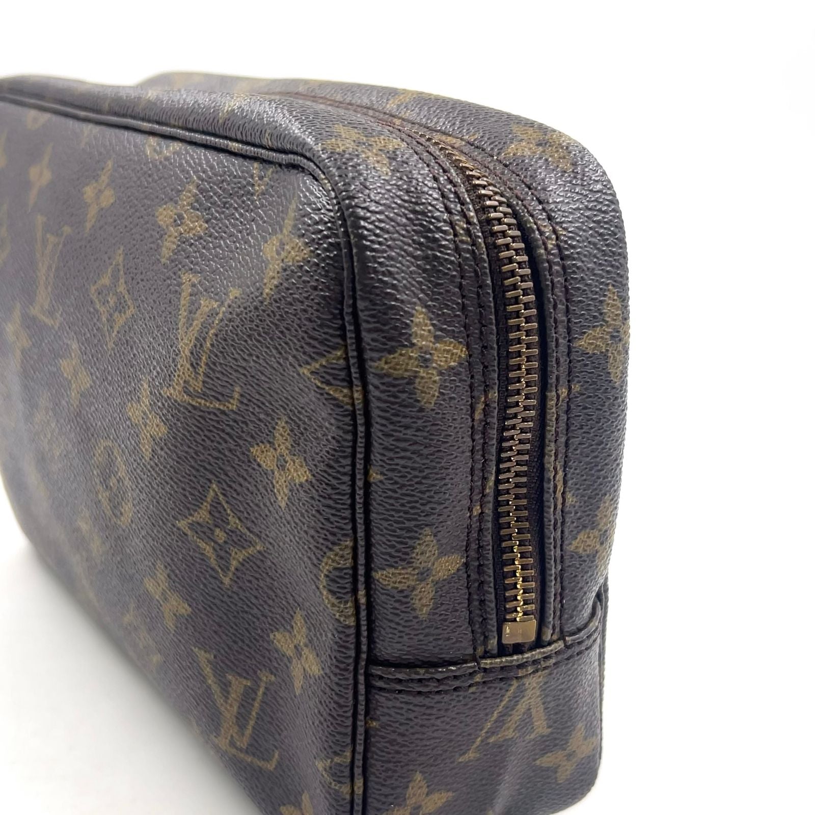 Louis Vuitton Trousse Toilette 23 Monogram Brown Cosmetic Pouch Gold — view 6
