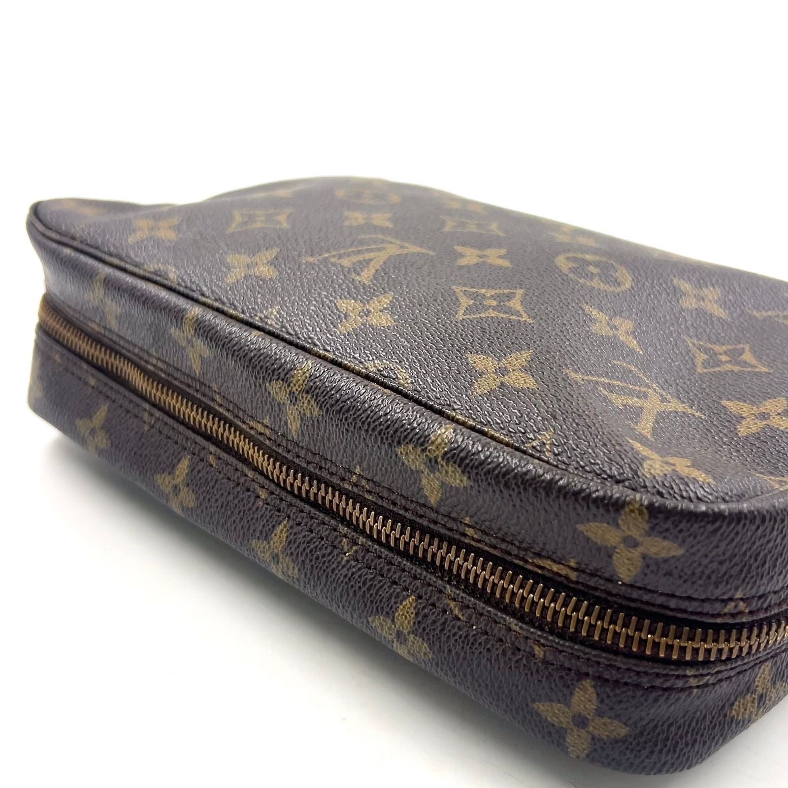 Louis Vuitton Trousse Toilette 23 Monogram Brown Cosmetic Pouch Gold — view 7