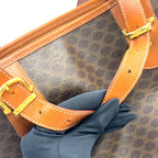 Celine Macadam Bucket Leather Brown Light Tote Gold — view 9