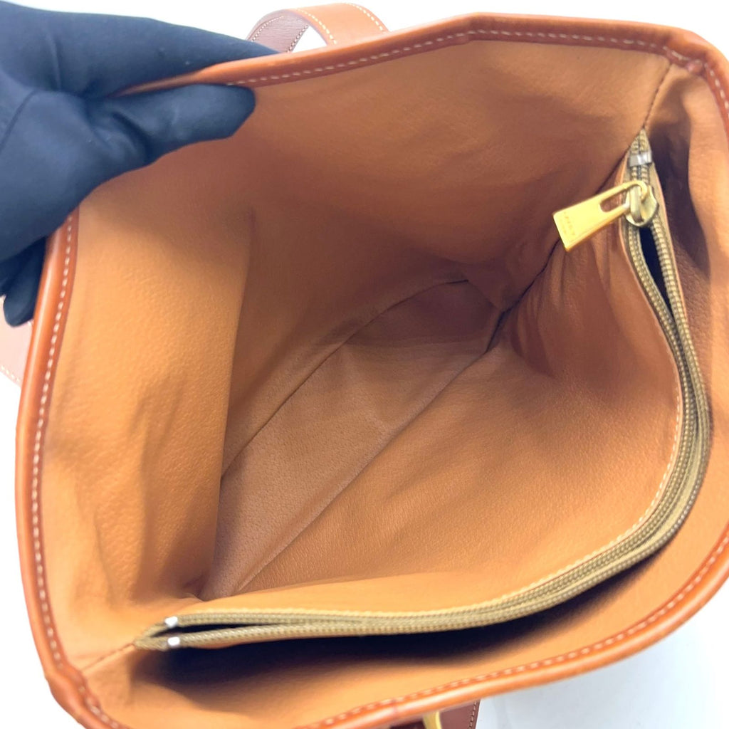 Celine Macadam Bucket Leather Brown Light Tote Gold — view 3