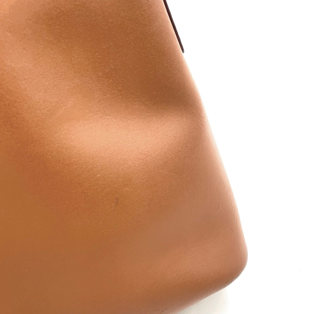 Celine Logo Plate Leather Brown Shoulder Bag Gold — view 9