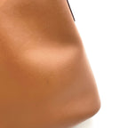 Celine Logo Plate Leather Brown Shoulder Bag Gold — view 9