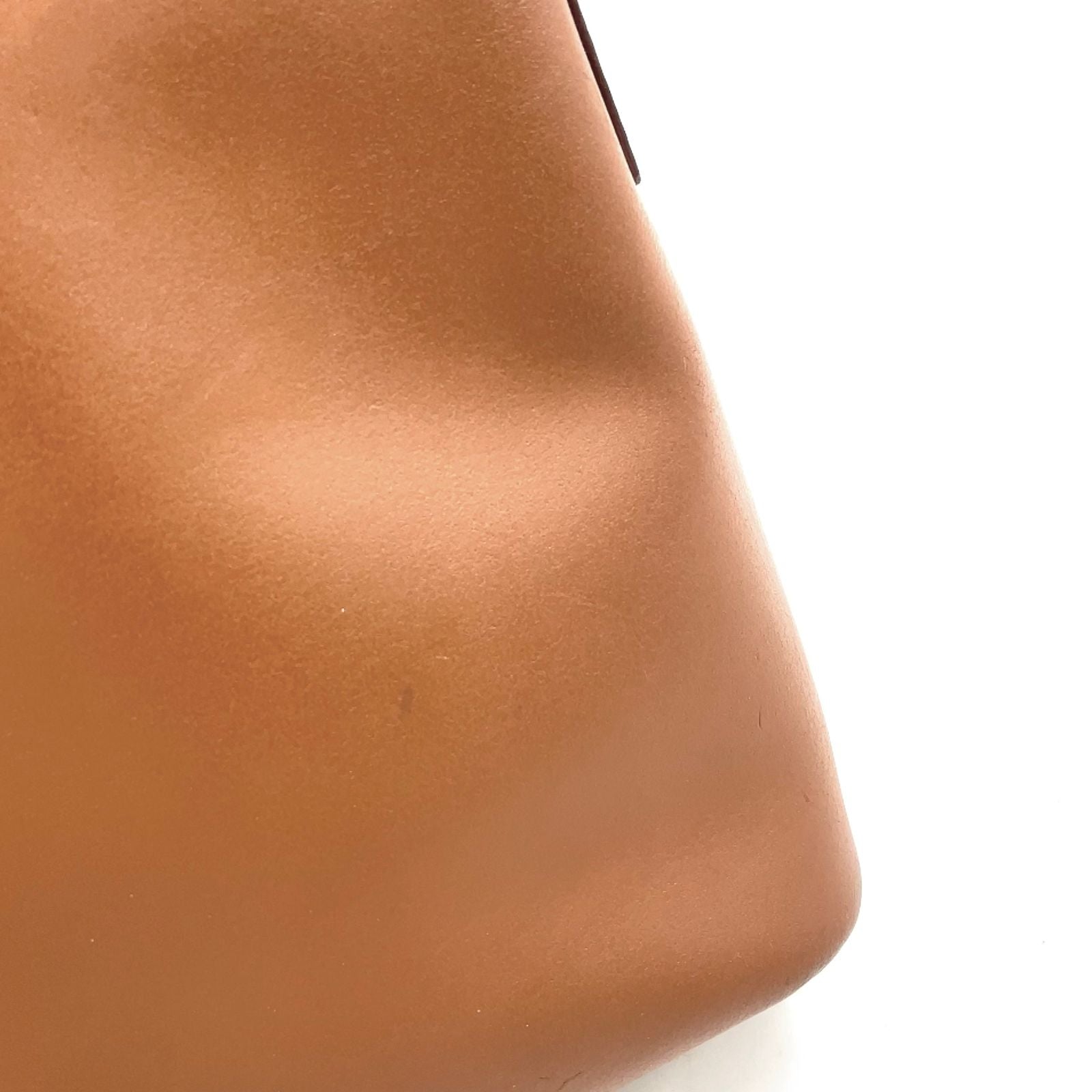 Celine Logo Plate Leather Brown Shoulder Bag Gold — view 9