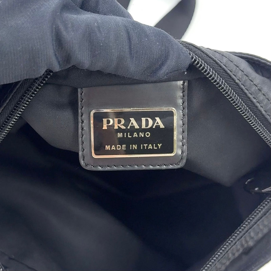 Prada Nylon Black Shoulder Bag Silver — view 4
