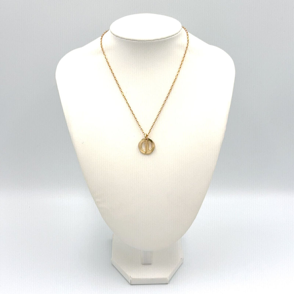 Dior CD Logo Circle Gold Plated Necklace — view 9