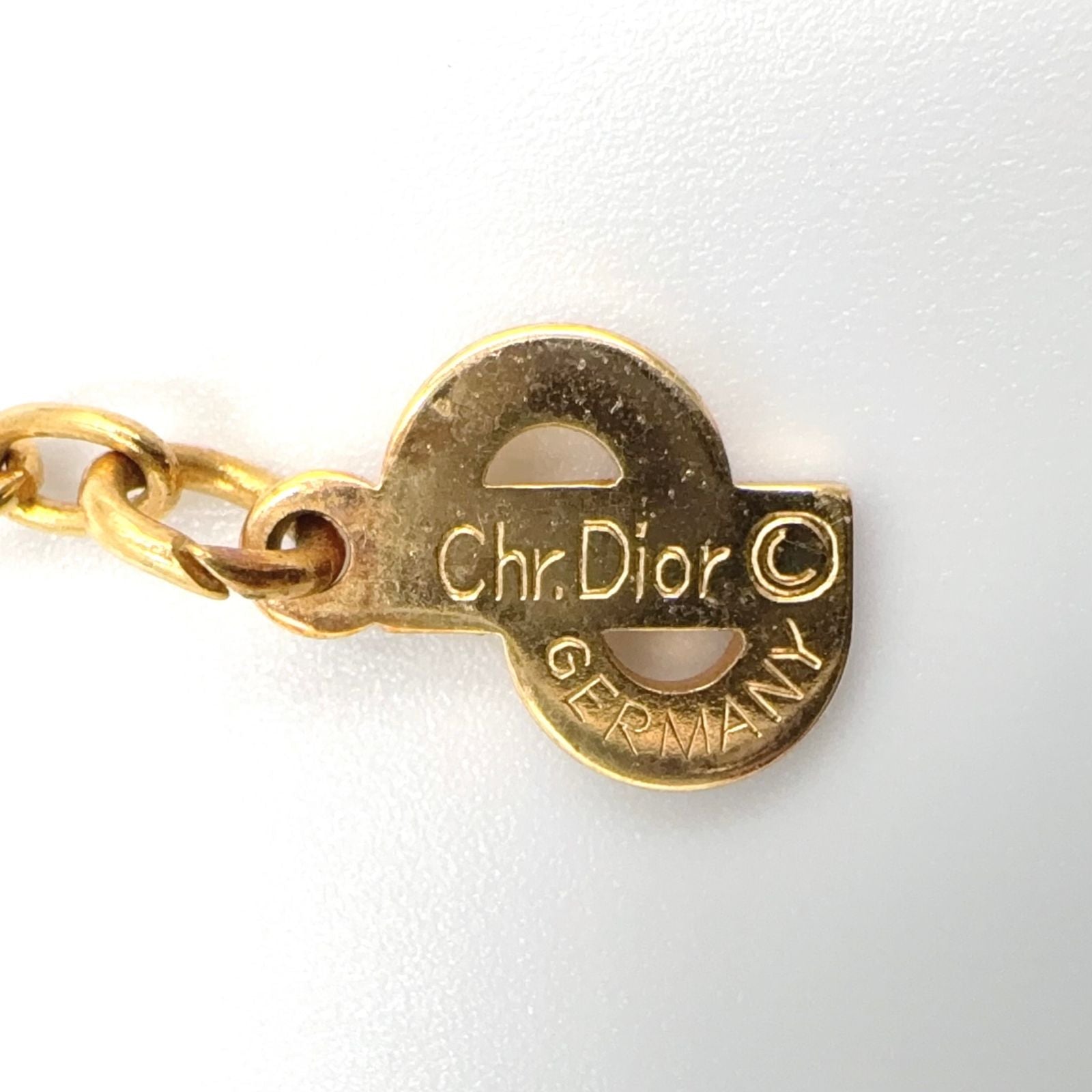 Dior CD Logo Circle Gold Plated Necklace — view 4