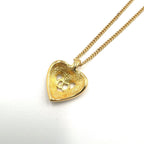 Dior CD Logo Heart Motif Earrings Color Stone Clear Gold — view 3