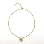 Dior CD Logo Heart Motif Earrings Color Stone Clear Gold — view 4