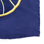 Hermes Carre 90 Spring Silk Yellow Navy White Scarf — view 8