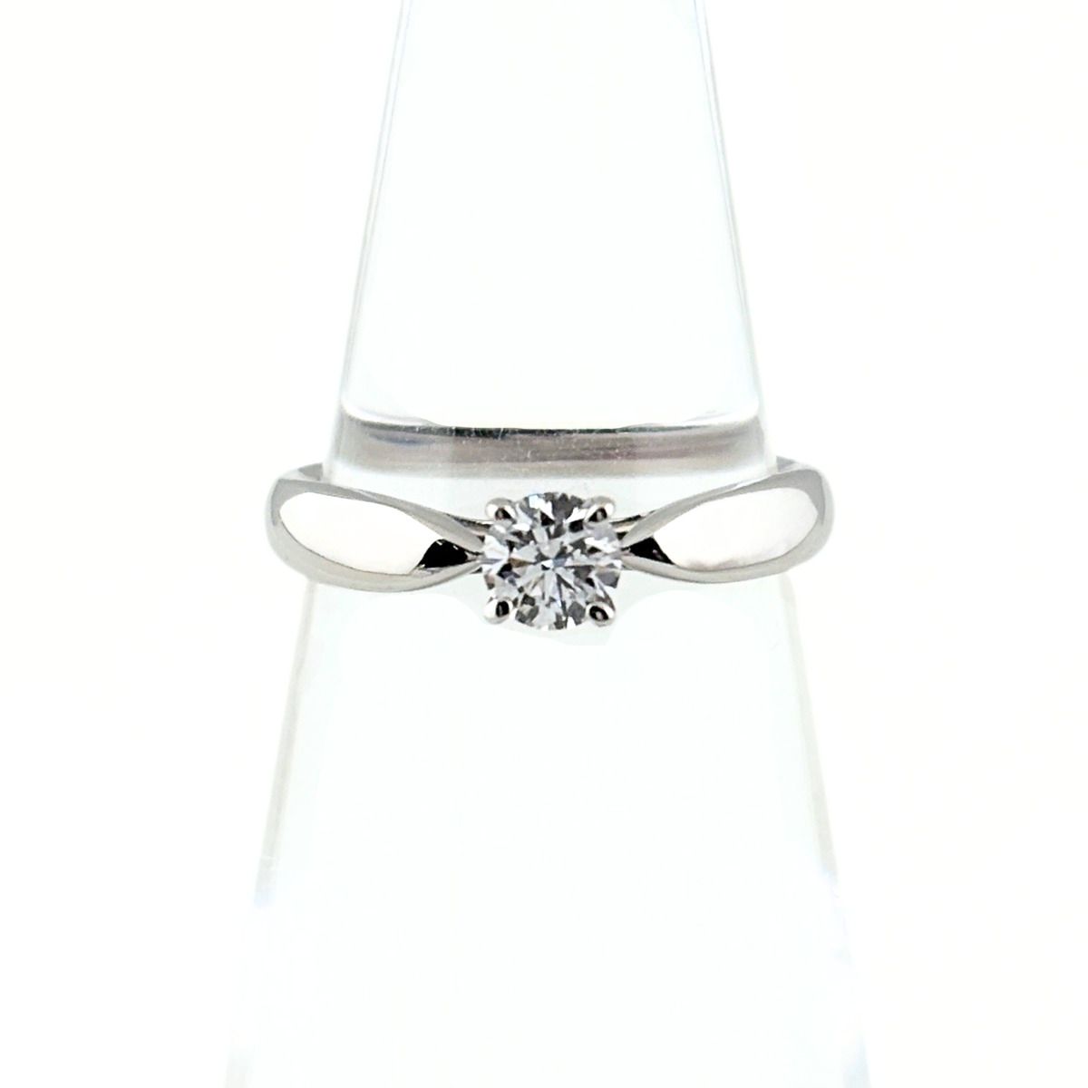 Tiffany & Co Harmony Diamond Ring Platinum Solitaire Pinky